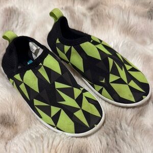 Geometric Green Kids Swim Shoes